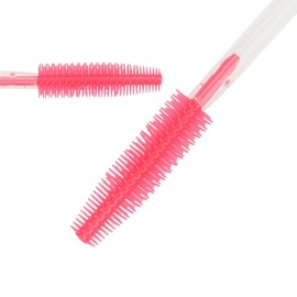 100 Pcs Silicone Mascara Wands Disposable Eyelash Brushes for Extensions Lash Applicators Makeup Tool Kit (Clear Handle/Deep Pink Brush Head) 100 Pcs Silicone Mascara Wands Disposable Eyelash Brushes for Extensions Lash Applicators Makeup Tool Kit (Clear Handle/Deep Pink Brush Head)