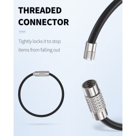 Uniclife 4 Inch Wire Keychain Cable in 6 Assorted Colors Large Stainless Steel Key Ring Loop Holder for Outdoor Hiking Heavy Duty Connectable Luggage Tag Keeper for Sport and Travel, 20 Pack