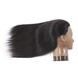 Traininghead 20-22 100% Human hair Mannequin head Training Head Cosmetology Manikin Head Doll Head with free Clamp