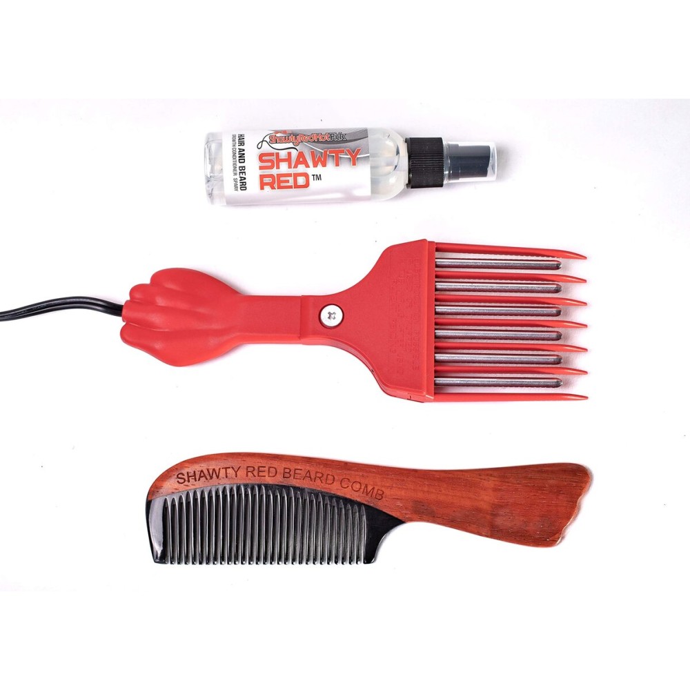 Shawty Red Low Heat Beard Grooming Growth Kit for Men, Hot Afro Comb, Skin Sensitive Adjustable Temperature Wooden Comb & Leave in Conditioner Spray for the Facial Hair Care (Watch The VIDEO) Shawty Red Low Heat Beard Grooming Growth Kit for Men, Hot Afro Comb, Skin Sensitive Adjustable Temperature Wooden Comb & Leave in Conditioner Spray for the Facial Hair Care (Watch The VIDEO)
