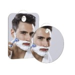 Q-BICS Fog Free Shower Shaving Mirror Rectangular and Round Shapes Set of 2 Just Hang On Wall Unbreakable Portable Traveling Shaving Mirror