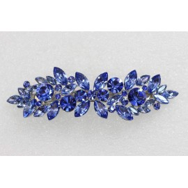 Faship Gorgeous Blue Rhinestone Crystal Floral Hair Barrette Clip