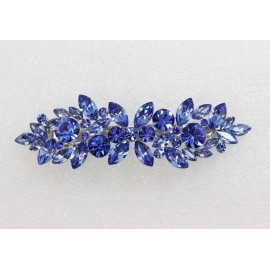 Faship Gorgeous Blue Rhinestone Crystal Floral Hair Barrette Clip