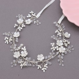 Braveamor Bridal Hair Vine Bridesmaids Headband Wedding Headpieces For Women Bridal Hair Pieces Hair Accessories With Clear Beads Pearls Flowers (Silver) Braveamor Bridal Hair Vine Bridesmaids Headband Wedding Headpieces For Women Bridal Hair Pieces Hair Accessories With Clear Beads Pearls Flowers (Silver)