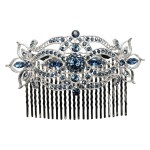 Faship Gorgeous Navy Blue Large Big Floral Hair Comb