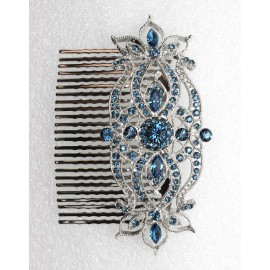 Faship Gorgeous Navy Blue Large Big Floral Hair Comb