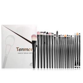 Eye Brush Set, Tenmon 20 Pieces Eyeshadow Eyeliner Blending Crease Kit Makeup Brushes Make Up Foundation Eyebrow Eyeliner Blush Cosmetic Concealer Brushes (Black)