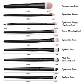 Eye Brush Set, Tenmon 20 Pieces Eyeshadow Eyeliner Blending Crease Kit Makeup Brushes Make Up Foundation Eyebrow Eyeliner Blush Cosmetic Concealer Brushes (Black)