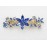 Faship Gorgeous Blue Rhinestone Crystal Floral Hair Barrette Clip