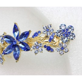 Faship Gorgeous Blue Rhinestone Crystal Floral Hair Barrette Clip Faship Gorgeous Blue Rhinestone Crystal Floral Hair Barrette Clip