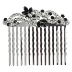 Faship Gorgeous Black Small Floral Hair Comb