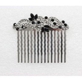 Faship Gorgeous Black Small Floral Hair Comb