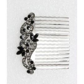 Faship Gorgeous Black Small Floral Hair Comb