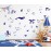 Undersea Wall Decals Set, Vinyl Wall Decals, Bubble Decals, Modern Kids Room Decor, Nautical Wall Decal, Fish Wall Decals for Bathroom A36 (Blue)