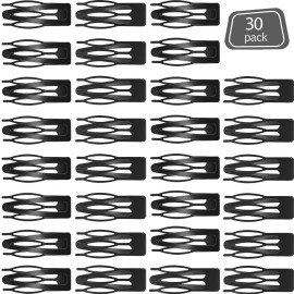 30 Pieces Double Grip Hair Clips Metal Snap Hair Barrettes for Women Teen Girls Hair Making (Black)