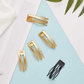 30 Pieces Double Grip Hair Clips Metal Snap Hair Barrettes for Women Teen Girls Hair Making (Black)