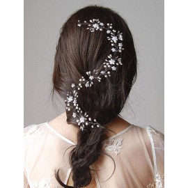 Unicra Wedding Crystal Flower Hair Vine Bridal Headpiece Headbands Wedding Hair Accessories for Brides (Gold)