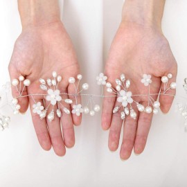 Unicra Wedding Crystal Flower Hair Vine Bridal Headpiece Headbands Wedding Hair Accessories for Brides (Gold)