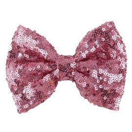 Love Fairy Girl\'s Lovely Fashion Bow Hairpin Sequins Hair Clip for Daily Life Travel Party Festivals (Pink )