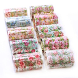 SILPECWEE 10 Rolls Starry Sky Nail Art Foil Sticker Colorful Flower Rose Nail Transfer Decals Manicure Accessories (1.57inches39.4inches) SILPECWEE 10 Rolls Starry Sky Nail Art Foil Sticker Colorful Flower Rose Nail Transfer Decals Manicure Accessories (1.57inches39.4inches)