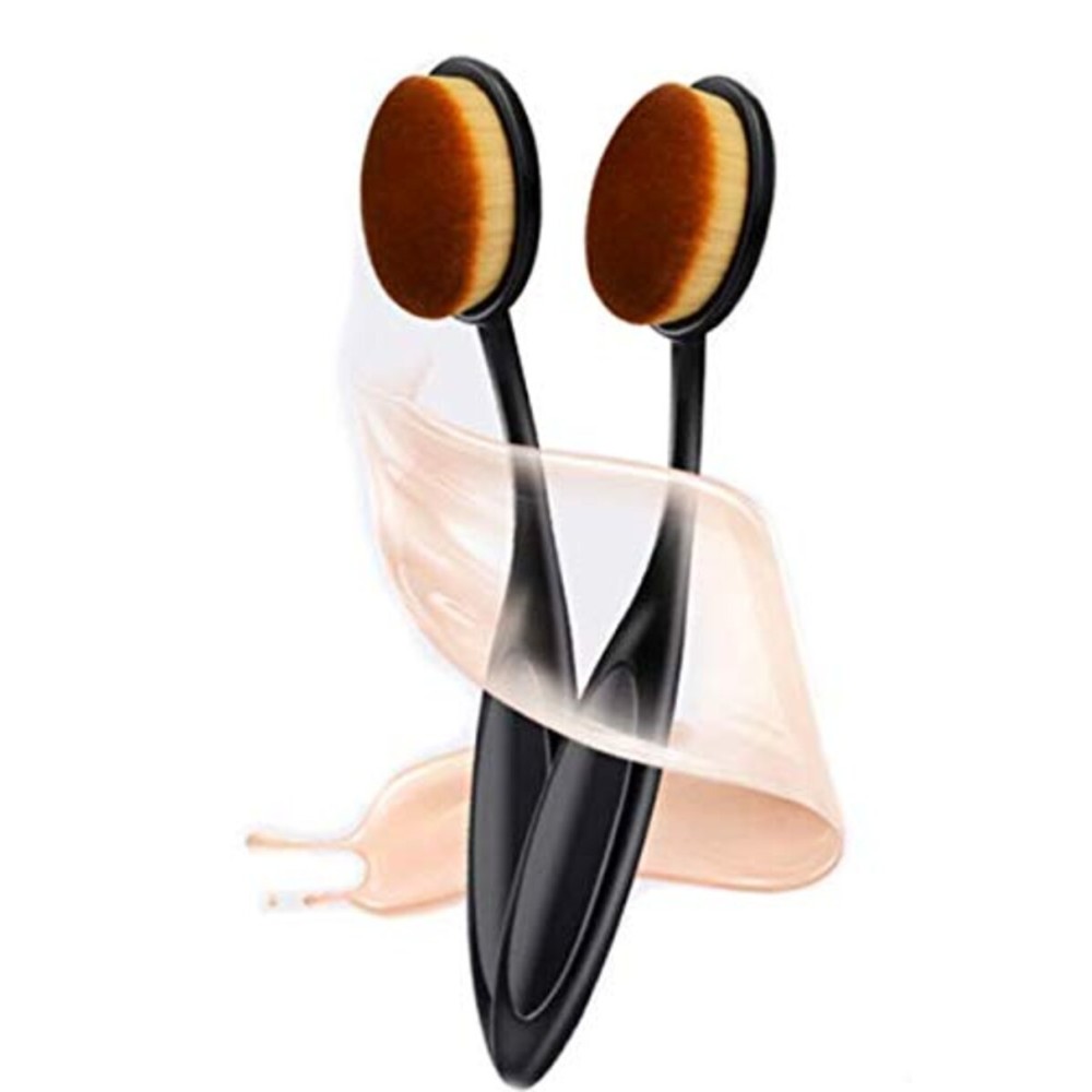 DNHCLL 2 PCS Professional Oval Loose Powder Toothbrush Foundation Makeup Brushes for Blending Liquid, Cream or Flawless Powder Cosmetics DNHCLL 2 PCS Professional Oval Loose Powder Toothbrush Foundation Makeup Brushes for Blending Liquid, Cream or Flawless Powder Cosmetics