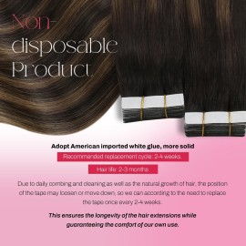 Moresoo Invisible Tape in Hair Extensions Ombre Human Hair Tape in Extensions Balayage Darkest Brown Mix with Medium Brown Glue in Extensions Seamless Hair Extensions Glue in 24 Inch 2/6/2 20pcs 50g Moresoo Invisible Tape in Hair Extensions Ombre Human Hair Tape in Extensions Balayage Darkest Brown Mix with Medium Brown Glue in Extensions Seamless Hair Extensions Glue in 24 Inch 2/6/2 20pcs 50g