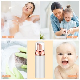 Lil Ray 2 Oz Empty White Foam Pump Bottle, Foamer Soap Dispenser for Lash Shampoo, Hand Soap, Foaming Cleaner(Rose Gold Pump, 6 PCS) Lil Ray 2 Oz Empty White Foam Pump Bottle, Foamer Soap Dispenser for Lash Shampoo, Hand Soap, Foaming Cleaner(Rose Gold Pump, 6 PCS)