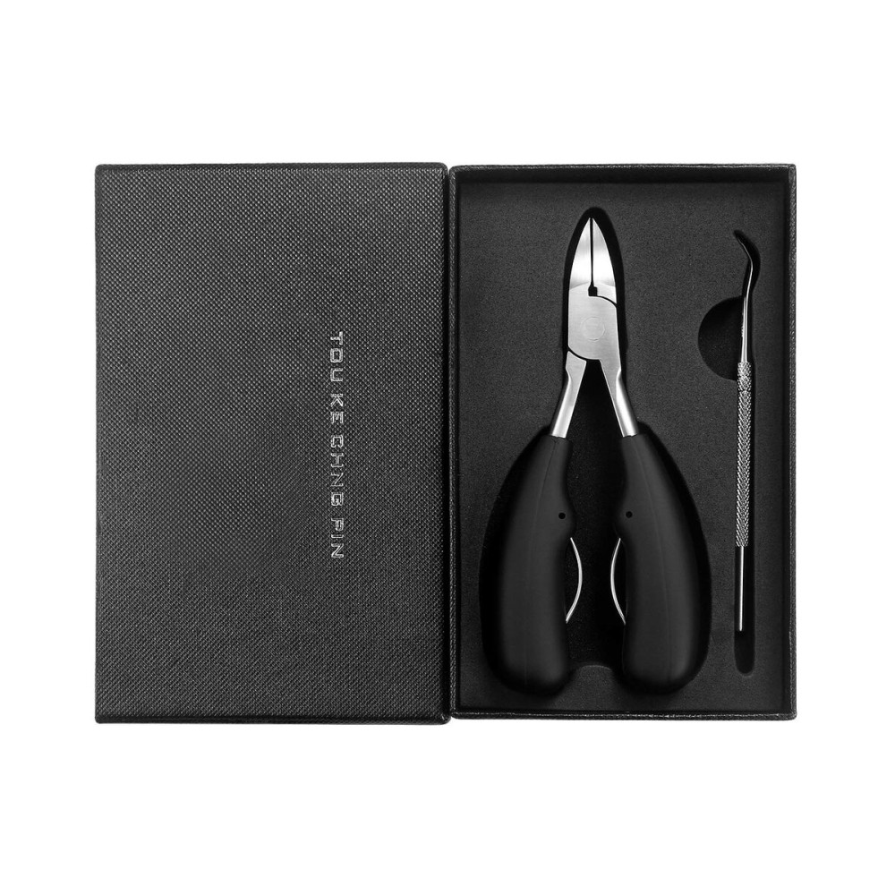 Vtrem Podiatrist Tools Professional Ingrown or Thick Toenails Clippers Set with File & Lifter Surgical Stainless Steel Precision Podiatrist Pedicure Nipper for Men & Women, Black