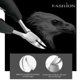 Vtrem Podiatrist Tools Professional Ingrown or Thick Toenails Clippers Set with File & Lifter Surgical Stainless Steel Precision Podiatrist Pedicure Nipper for Men & Women, Black