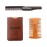 Vtrem Wooden Beard Comb & Leather Case Dual Action Fine & Coarse Teeth Wood Pocket Combs with Folding Plastic Comb Anti Static For Men Beard Hair & Mustaches, Brown