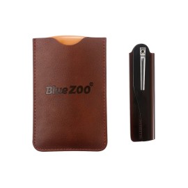 Vtrem Wooden Beard Comb & Leather Case Dual Action Fine & Coarse Teeth Wood Pocket Combs with Folding Plastic Comb Anti Static For Men Beard Hair & Mustaches, Brown