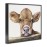 Stupell Industries Cute Baby Cow Animal Watercolor Painting Framed Giclee Art Design By Artist George Dyachenko