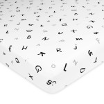 TL Care 100% Natural Cotton Fitted Mini Crib Sheet 38 x 24 - Soft & Breathable Small Nesting Portable Crib Sheet, Fits Pack N Play Mattresses, Alphabet, for Boys & Girls