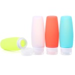HubHnb 3.4 oz 100 ml Leakproof Silicone Travel Bottles, 4 Pack Portable Refillable Food-grade Travel Containers
