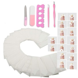 SIPLIV French Nail Tip Guide Heart Star Wave Smile Shapes Nail Stencil Stickers DIY Nail Art Nail Accessories 36 Style 24 Sheets with A Nail Art Set(5Pcs)