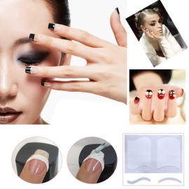 SIPLIV French Nail Tip Guide Heart Star Wave Smile Shapes Nail Stencil Stickers DIY Nail Art Nail Accessories 36 Style 24 Sheets with A Nail Art Set(5Pcs)