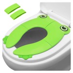 PandaEar Toilet Seat Cover | Folding Travel Toilet Seat for Children and Potty Training | Portable Silicone Toilet Seat for Toddlers, Boys & Girls with Non-Slip Silicone Pads