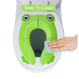 PandaEar Toilet Seat Cover | Folding Travel Toilet Seat for Children and Potty Training | Portable Silicone Toilet Seat for Toddlers, Boys & Girls with Non-Slip Silicone Pads