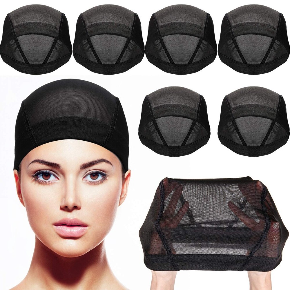 Tatuo 5 Pack Dome Caps Stretchable Spandex Wig Caps for Men Women(Clear Blank)