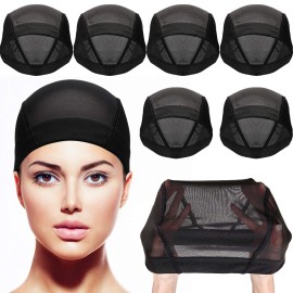 Tatuo 5 Pack Dome Caps Stretchable Spandex Wig Caps for Men Women(Clear Blank)