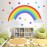 Bamsod Rainbow Wall Sticker Kids Wall Decal Art Girls Star Bedroom Nursery Home Decor 16.5x32.6 inch