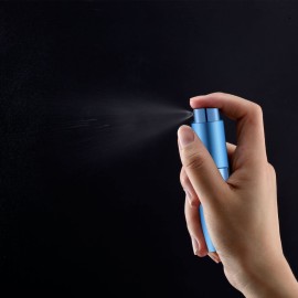 Lil Ray 8ml Portable Mini Perfume Atomizer(4 PCS)Refillable Empty Small Spray Bottle for Travel, Twist Tpye Pocket Cologne Sprayer (Matte Black, Pink, Blue, Silver)