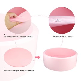 TRENDBOX Memory Foam Sponge Indoor Round Ball Pit (NO Balls) for Toddler Children (Light Pink)
