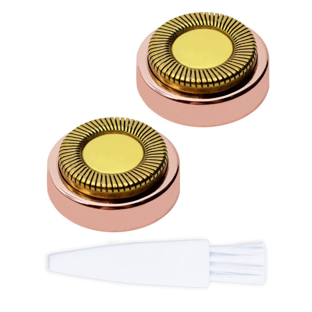 Replacement Heads for Finishing Touch Flawless Facial Hair Removal Shaver for Women, Rose Gold - Pack of 2 Replacement Heads for Finishing Touch Flawless Facial Hair Removal Shaver for Women, Rose Gold - Pack of 2