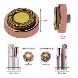 Replacement Heads for Finishing Touch Flawless Facial Hair Removal Shaver for Women, Rose Gold - Pack of 2 Replacement Heads for Finishing Touch Flawless Facial Hair Removal Shaver for Women, Rose Gold - Pack of 2