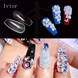 Acrylic Nail,Coffin Nails Full Cover, Ivtor Clear Artificial Nails Tips Ballerina Nail Art DIY at Home For Women 600Pcs 10 Sizes Acrylic Nail,Coffin Nails Full Cover, Ivtor Clear Artificial Nails Tips Ballerina Nail Art DIY at Home For Women 600Pcs 10 Sizes