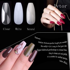 Acrylic Nail,Coffin Nails Full Cover, Ivtor Clear Artificial Nails Tips Ballerina Nail Art DIY at Home For Women 600Pcs 10 Sizes Acrylic Nail,Coffin Nails Full Cover, Ivtor Clear Artificial Nails Tips Ballerina Nail Art DIY at Home For Women 600Pcs 10 Sizes