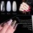 Acrylic Nail,Coffin Nails Full Cover, Ivtor Clear Artificial Nails Tips Ballerina Nail Art DIY at Home For Women 600Pcs 10 Sizes