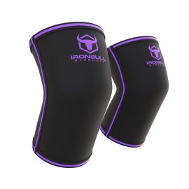 Elbow Sleeves 5mm (1 Pair) - High Performance Elbow Sleeve Support for Weightlifting, Weight Training & Powerlifting - Best Compression Straps - for Men and Women (Small, Black/Purple)