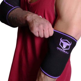 Elbow Sleeves 5mm (1 Pair) - High Performance Elbow Sleeve Support for Weightlifting, Weight Training & Powerlifting - Best Compression Straps - for Men and Women (Small, Black/Purple) Elbow Sleeves 5mm (1 Pair) - High Performance Elbow Sleeve Support for Weightlifting, Weight Training & Powerlifting - Best Compression Straps - for Men and Women (Small, Black/Purple)